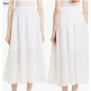 Free People Boho Maxi White Textured Skirt S